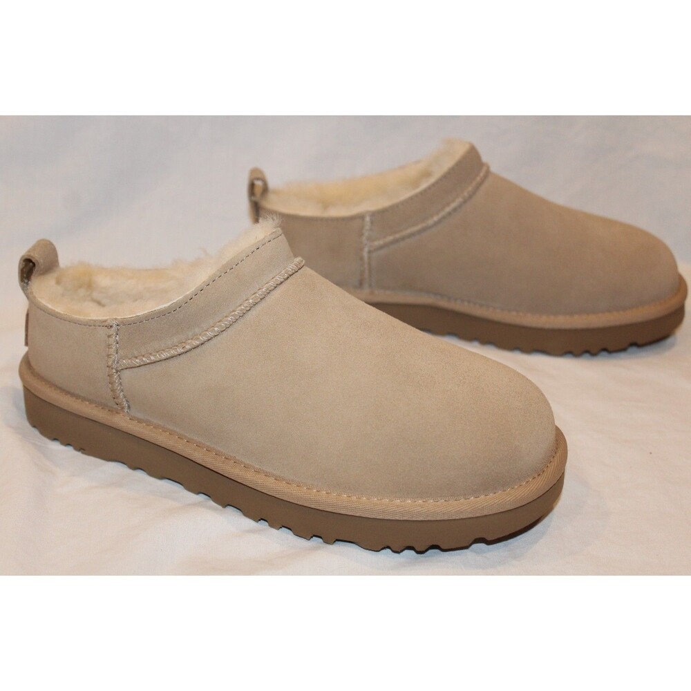 NIB UGG WOMEN'S MICRO MINI SUEDE SHEARLING LINED BOOTS SAND US 7 EU 38